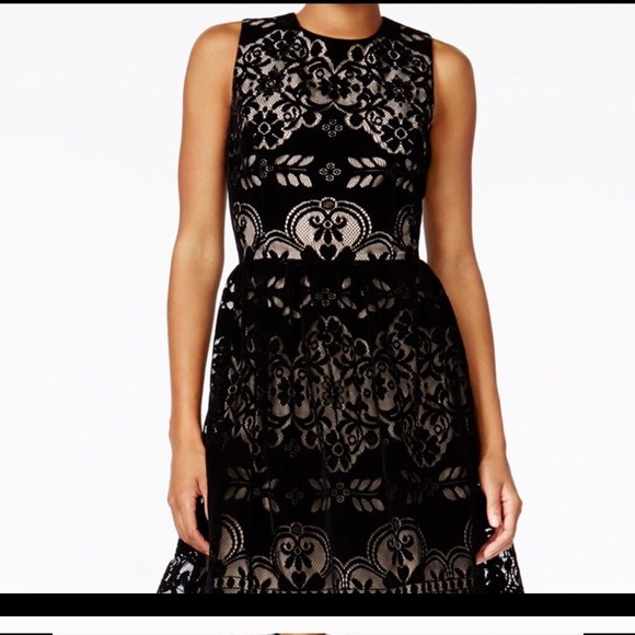 Tommy Hilfiger Black velvet lace dress size 8 NWT - Picture 3 of 3